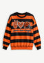 Women's Peace Love Cincinnati Bengals Striped Crewneck Sweatshirt