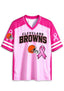 Women Cleveland Browns Breast Cancer Awareness Pink Ribbon Mesh Jersey