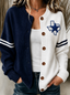 Women'S Casual Football Knitted Cardigan Top