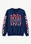 Women's New England Patriots Floral Bow Crewneck Sweatshirt