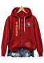 San Francisco 49ers Women Heart Football Graphic Zip Up Hoodie