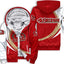 San Francisco 49ers Curve Stripe Fleece Lined Zip Up Football Fan Hooded Jacket