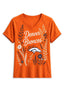 Women's Denver Broncos Wildflower Graphic V-Neck Raglan Rolled T-Shirt