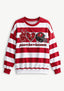Women's Peace Love Tampa Bay Buccaneers Striped Crewneck Sweatshirt