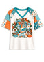 Women's Miami Dolphins Patchwork Sleeve V-Neck Raglan T-Shirt