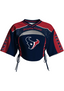Houston Texans Women Lace Up Cutout Cropped NFL Mesh Jersey