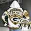Green Bay Packers Retro Varsity Color Block Back Print Pullover Hoodie