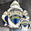 Los Angeles Chargers Retro Varsity Color Block Back Print Pullover Hoodie