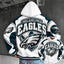 Philadelphia Eagles Retro Varsity Color Block Back Print Pullover Hoodie