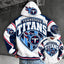 Tennessee Titans Retro Varsity Color Block Back Print Pullover Hoodie
