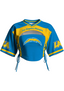 Los Angeles Chargers Women Lace Up Cutout Cropped NFL Jersey