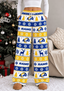 Womens Los Angeles Rams Christmas Wide Leg Pants