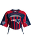 New England Patriots Women Lace Up Cutout Cropped NFL Jersey