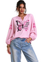 Women’s Butterfly Hope Strength Courage Pink Ribbon Long Sleeve Shirt