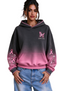 Women's Gradient LOVE LIFE Butterfly Pink Ribbon Breast Cancer Awareness Hoodie