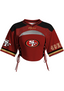 San Francisco 49ers Women Lace Up Cutout Crop NFL Jersey