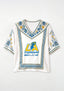 LA Chargers Bolt The F Up Boho Floral V-Neck Blouse