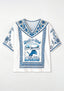 Boho Floral Detroit Lions Just a Girl Quote V-Neck Blouse