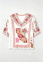 San Francisco 49ers California Map Tropical Floral V-Neck Blouse