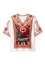 Kansas City Chiefs Comic Explosion Helmet Boho Floral V-Neck Blouse