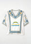 Los Angeles Chargers Fan Boho Floral V-Neck Blouse