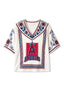 Los Angeles Angels Boho Floral V-Neck Blouse