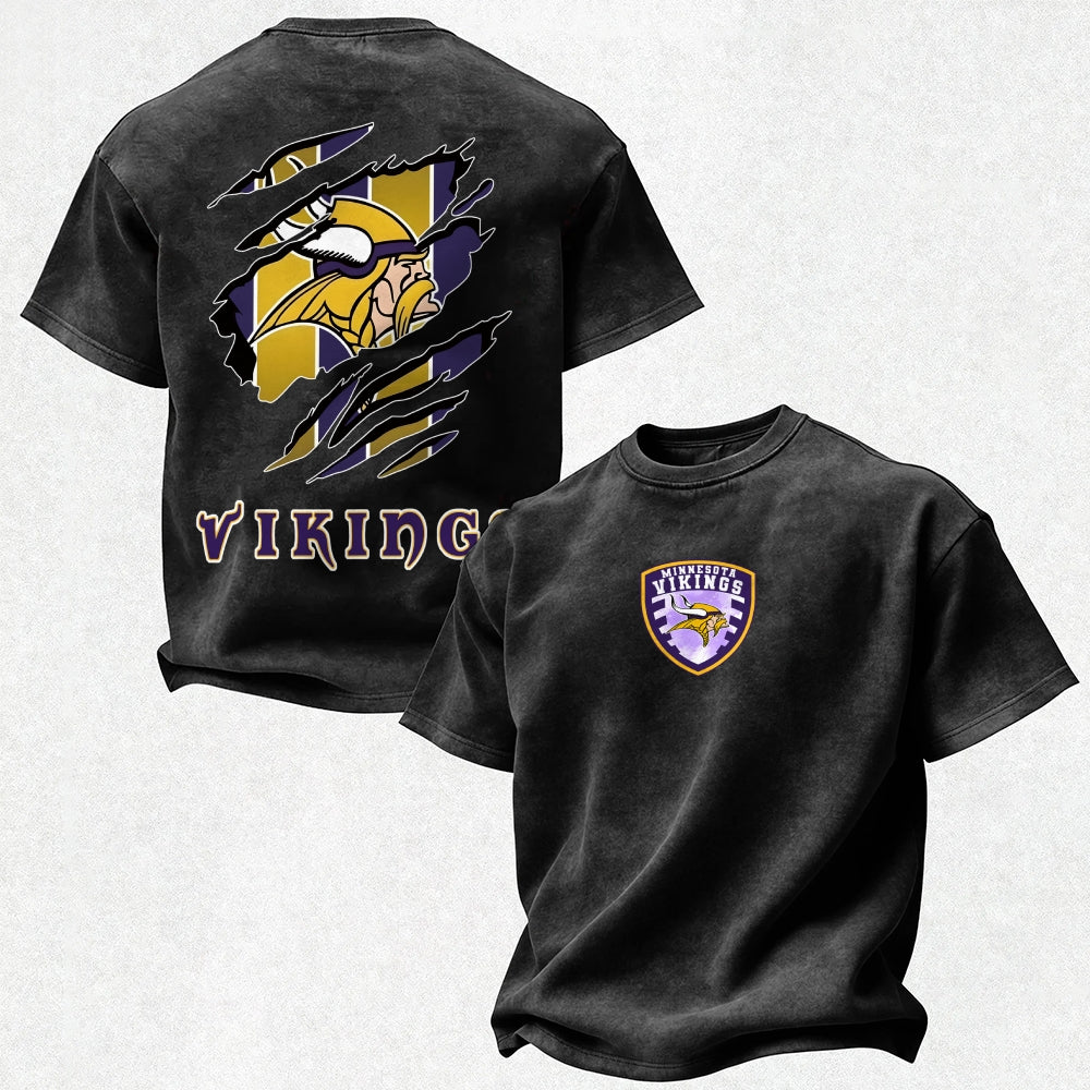 Minnesota Vikings Printed Unisex 100% Pure Cotton 100% pure cotton Washed T-Shirt Main image