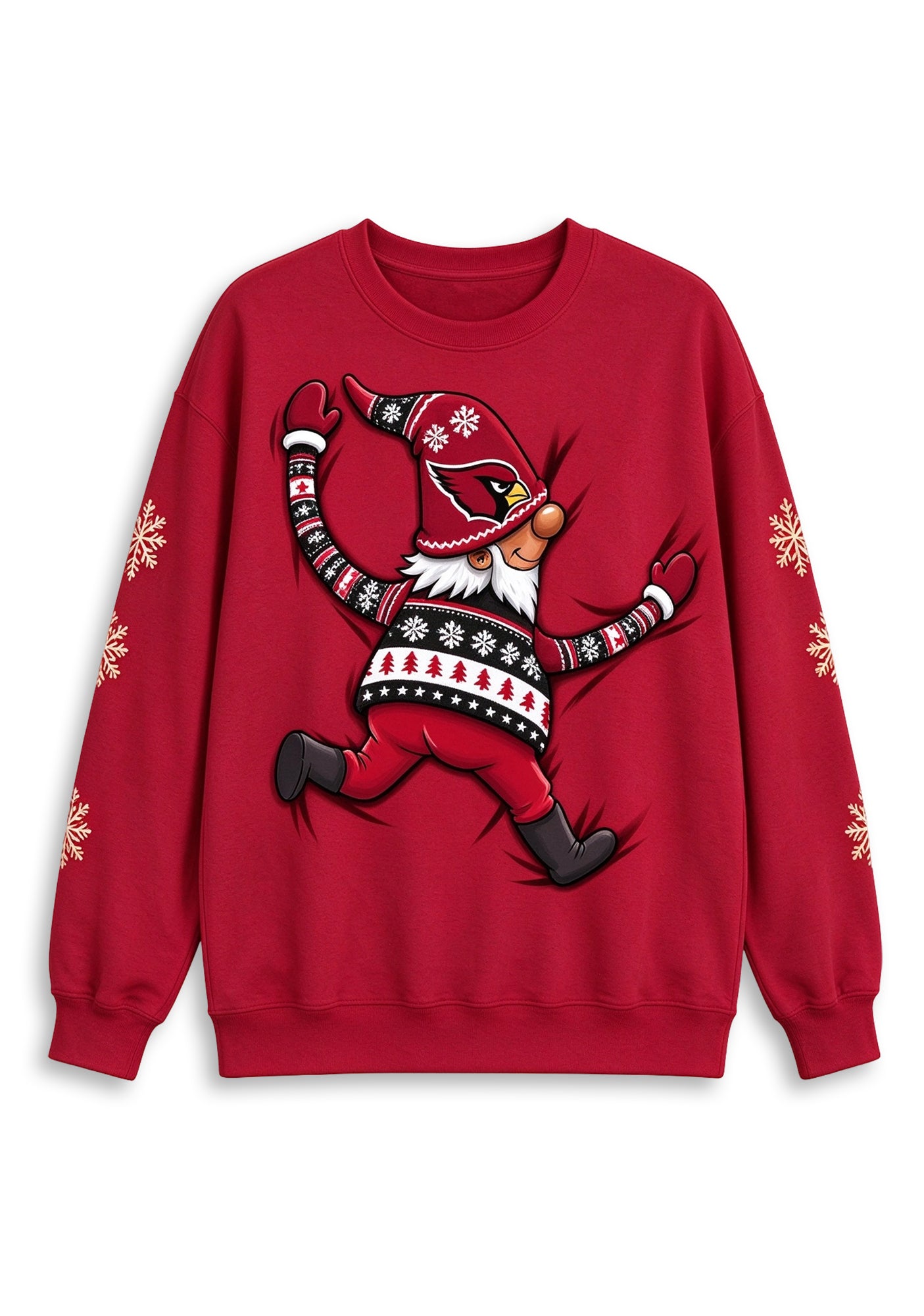 Women's Arizona Cardinals Christmas Gnome Crewneck Sweatshirt Secondary image