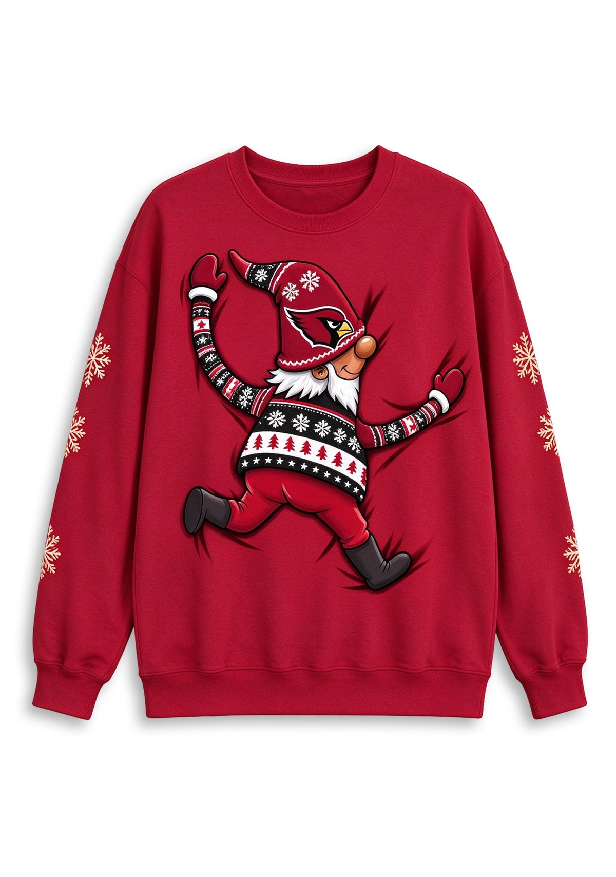 Women's Arizona Cardinals Christmas Gnome Crewneck Sweatshirt