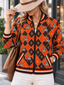 Women's Cleveland Browns Argyle Print Zip Up Varsity Jacket
