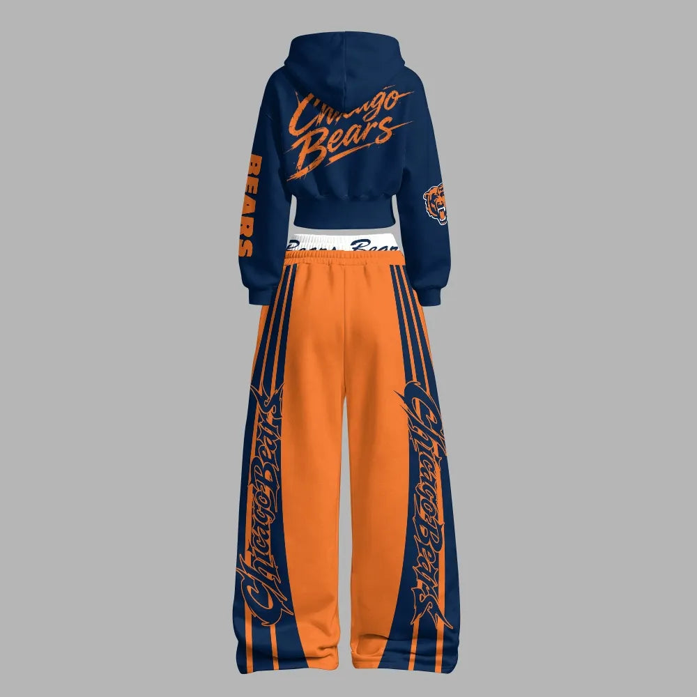 Chicago Bears Zip-up hooded jacket and elastic-waist pants set | NFL