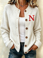 Women'S Casual Football Plant Knitted Cardigan Top