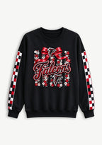 Women's Atlanta Falcons Floral Bow Crewneck Sweatshirt
