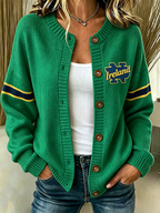 Women'S Casual Football Plant Knitted Cardigan Top