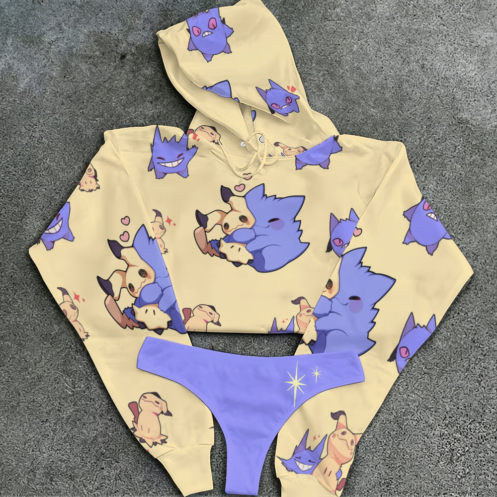 Pokémon Women's Cropped Hoodie & Thong Sets