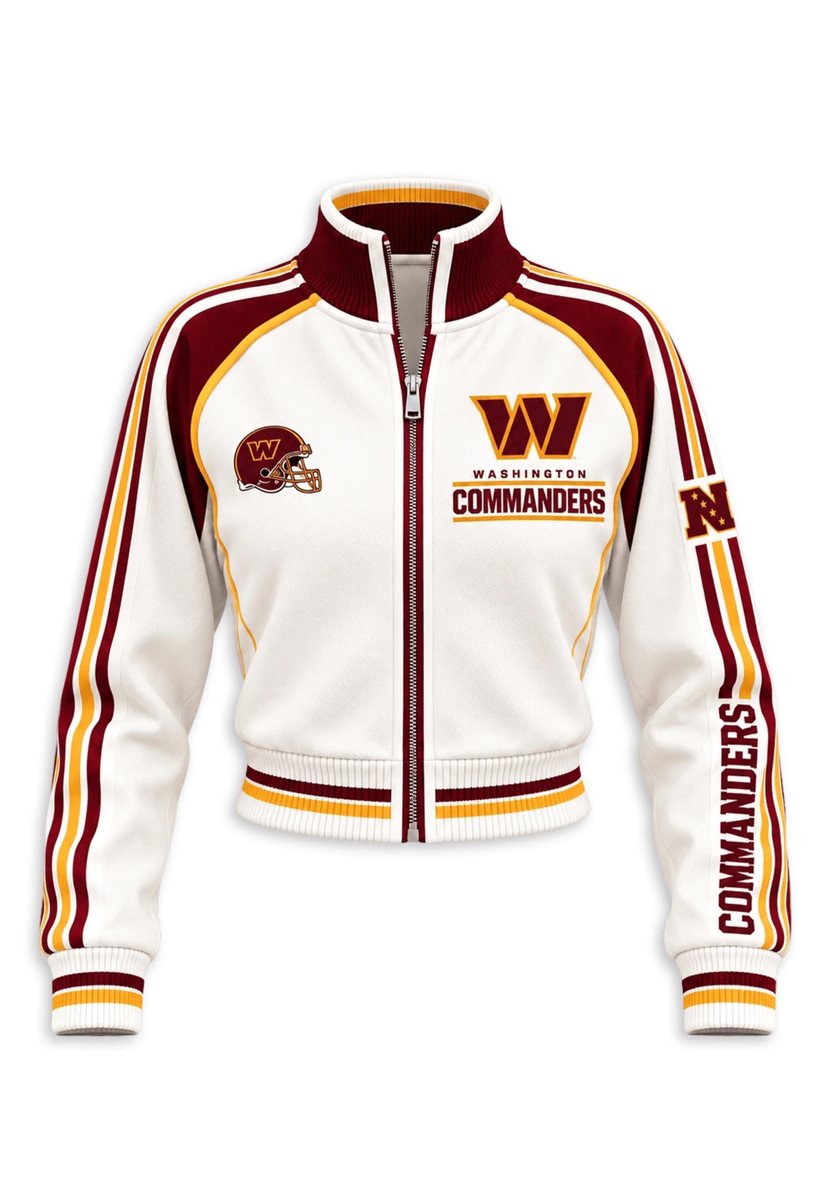Women's Washington Commanders Cropped Zip Up Track Jacket