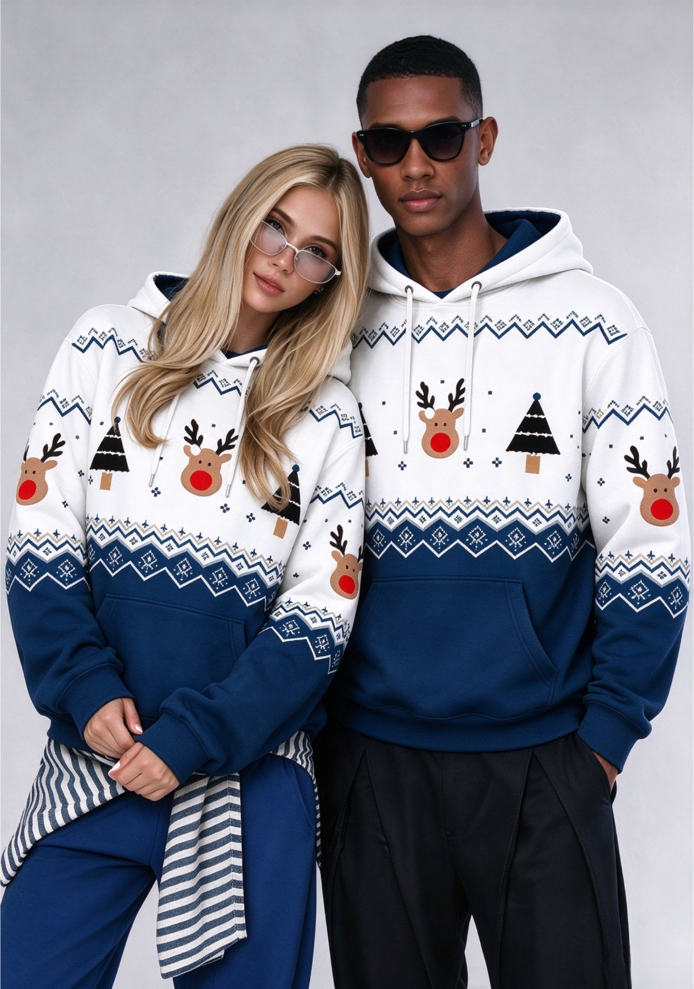 Dallas Cowboys Christmas Fair Isle Print Couple Hoodie Secondary image
