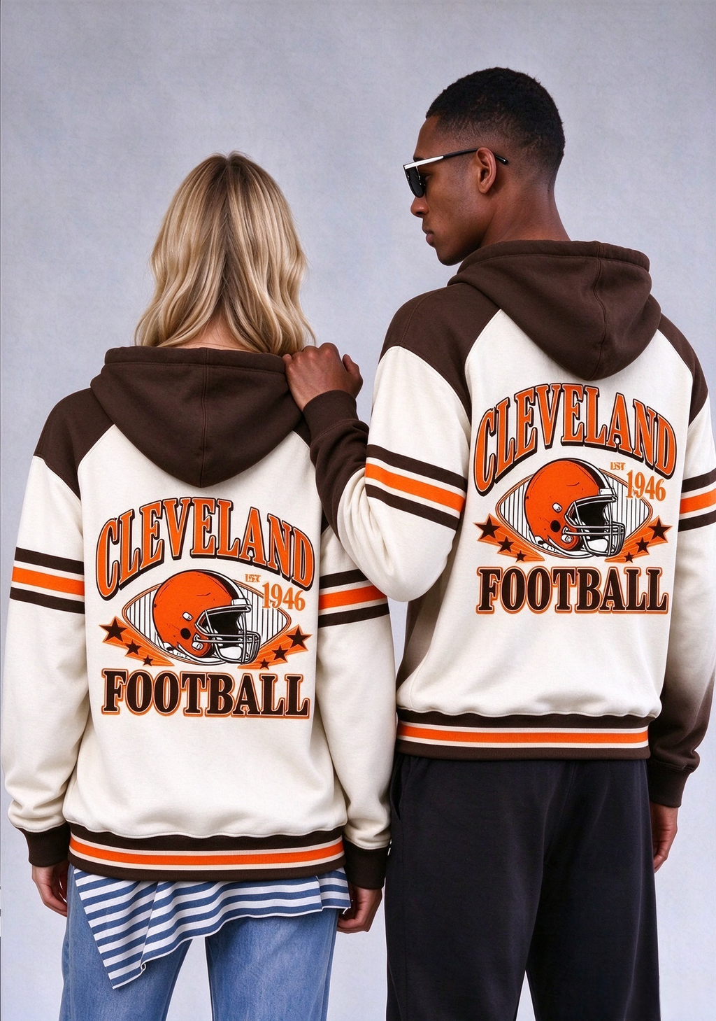 Cleveland Browns Retro Helmet Est 1946 Game Day Hoodie