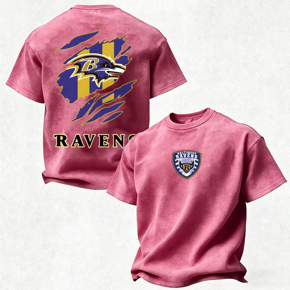 Baltimore Ravens Printed Unisex 100% Pure Cotton Washed T-Shirt