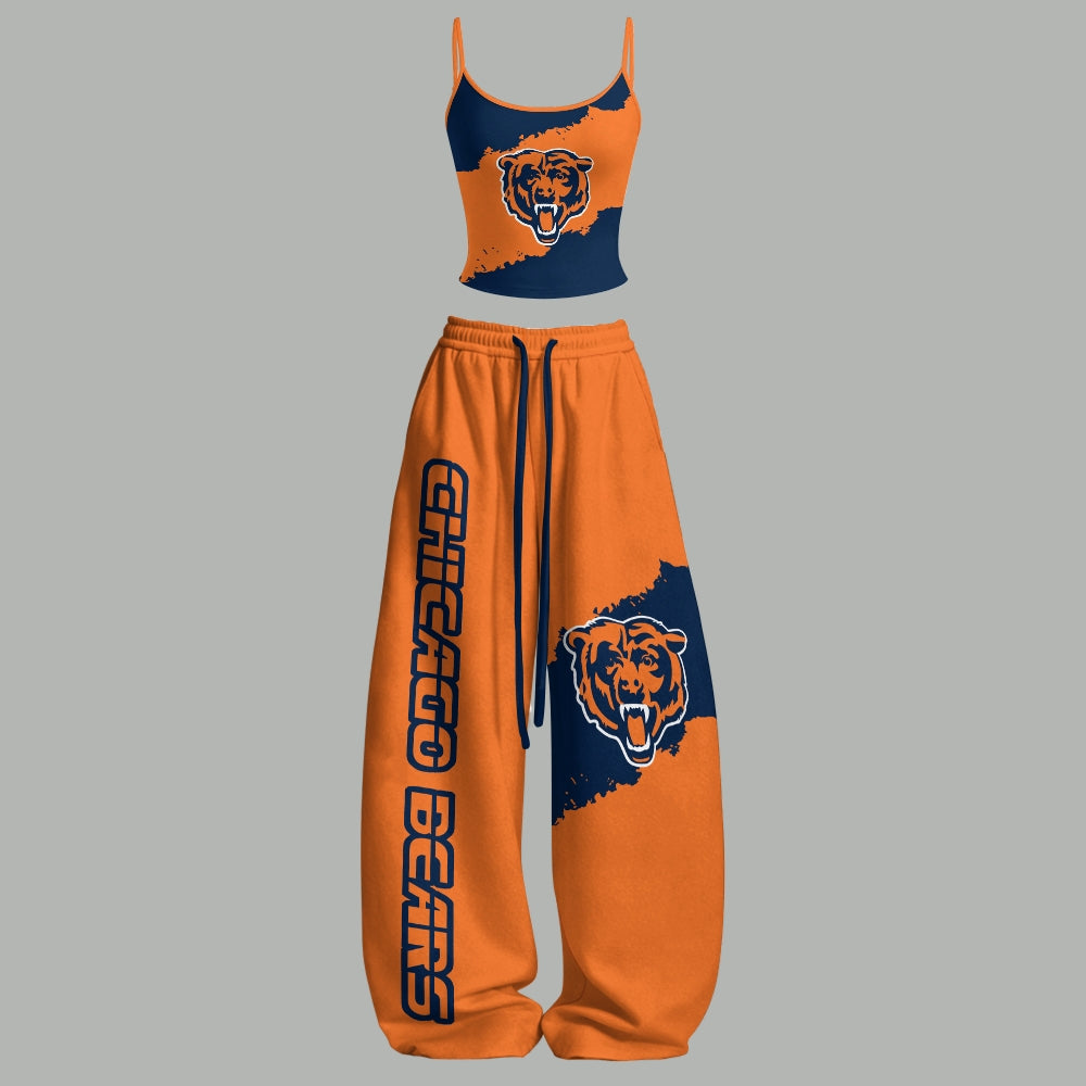 Chicago Bears Top & Elasticated Trousers Two-Piece Set | NFL