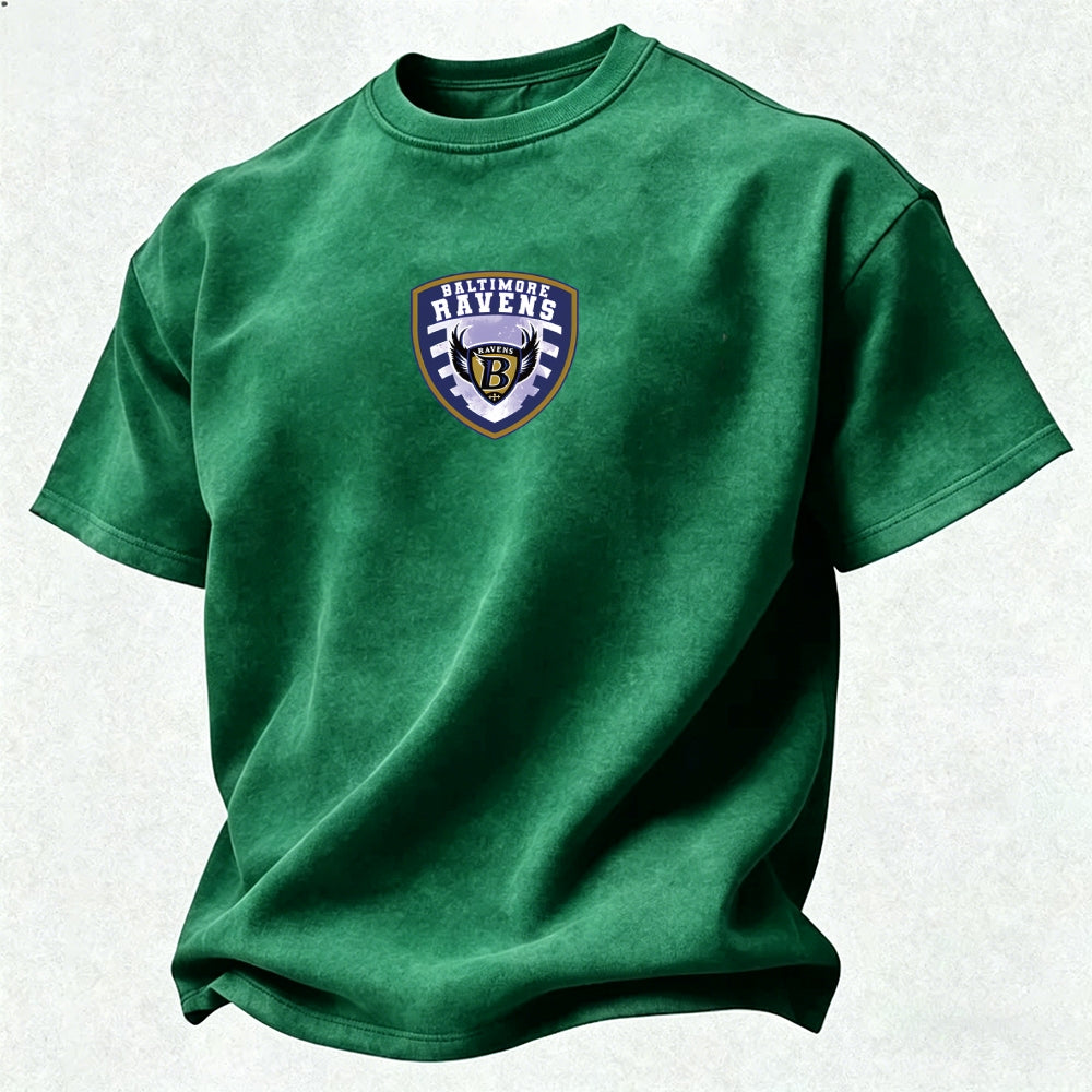 Baltimore Ravens Printed Unisex 100% Pure Cotton Washed T-Shirt