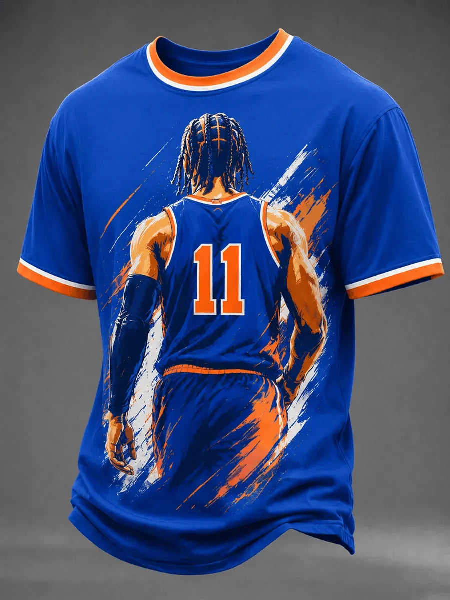 Men's NY Basketball #11 Player Back‑Print Short-sleeved T-shirt