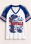 Women She's From Buffalo I Can Tell Cowboy Western Game Day V-Neck T-Shirt