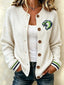 Women'S Football Printed Knitted Cardigan