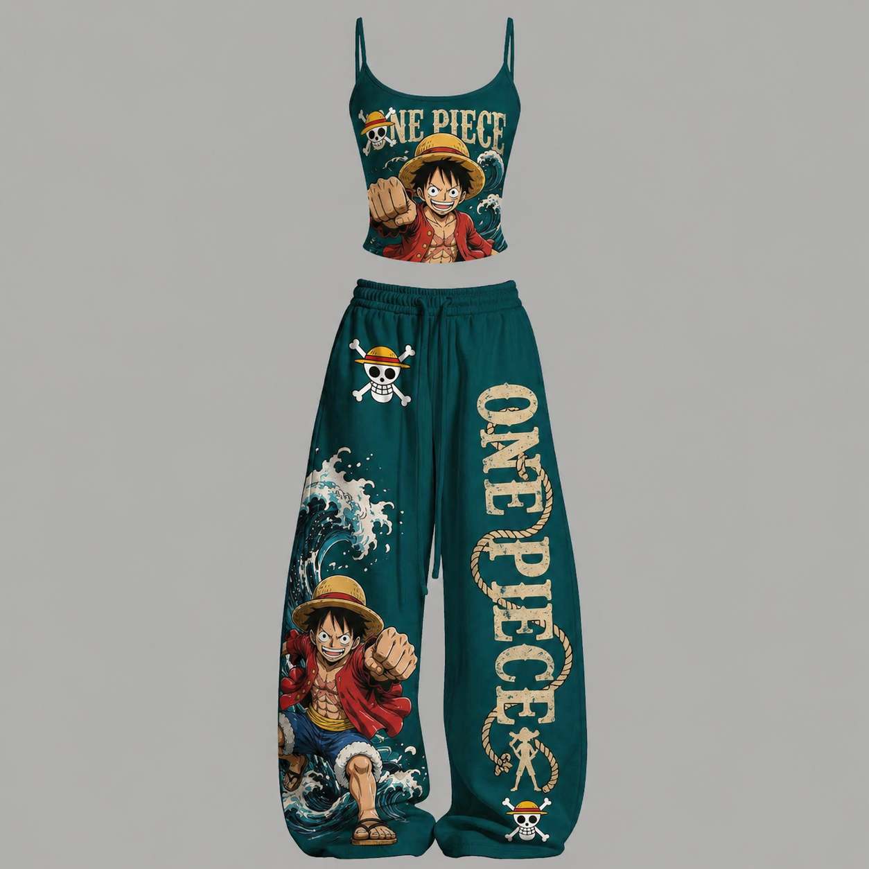 One Piece Top & Elasticated Trousers Two-Piece Set
