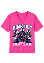 Carolina Panthers Pink Out Tackle Breast Cancer Awareness V-Neck T-Shirt