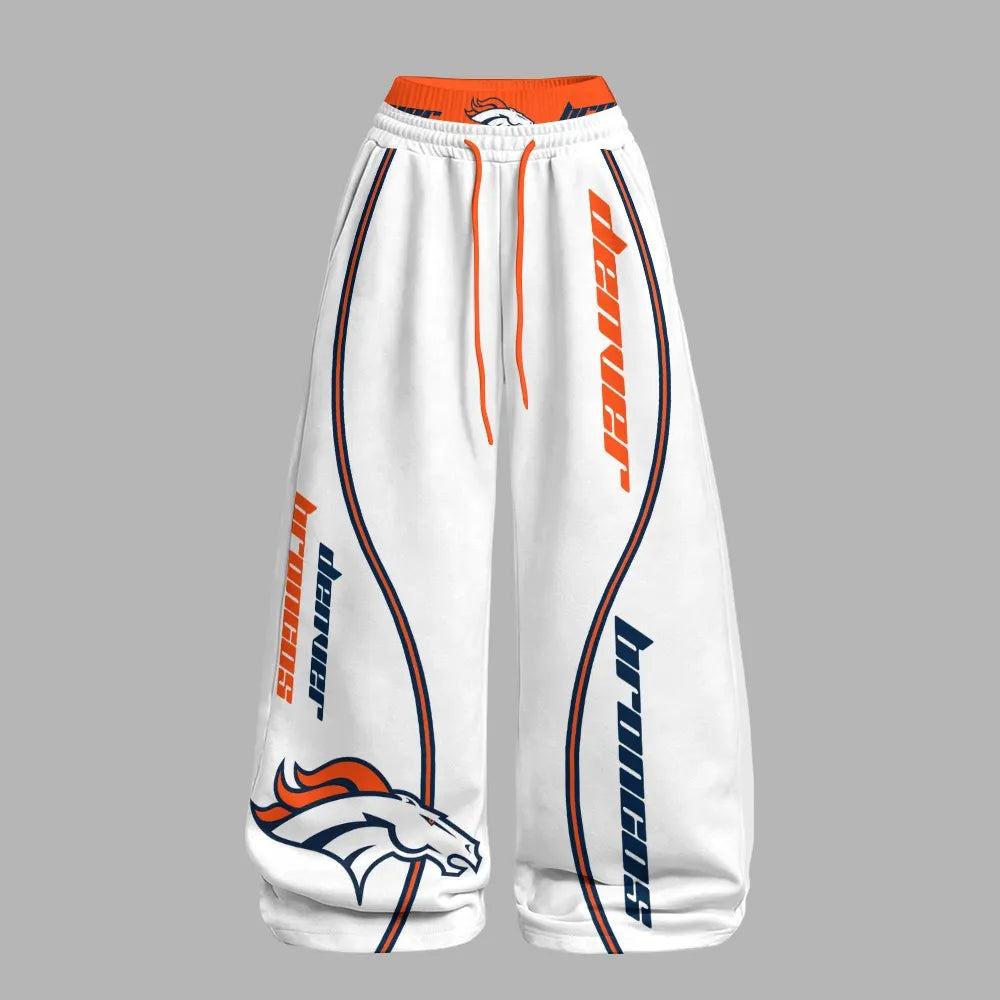 Denver Broncos Long-Sleeved Double-Layer Stretch Pants Set | NFL