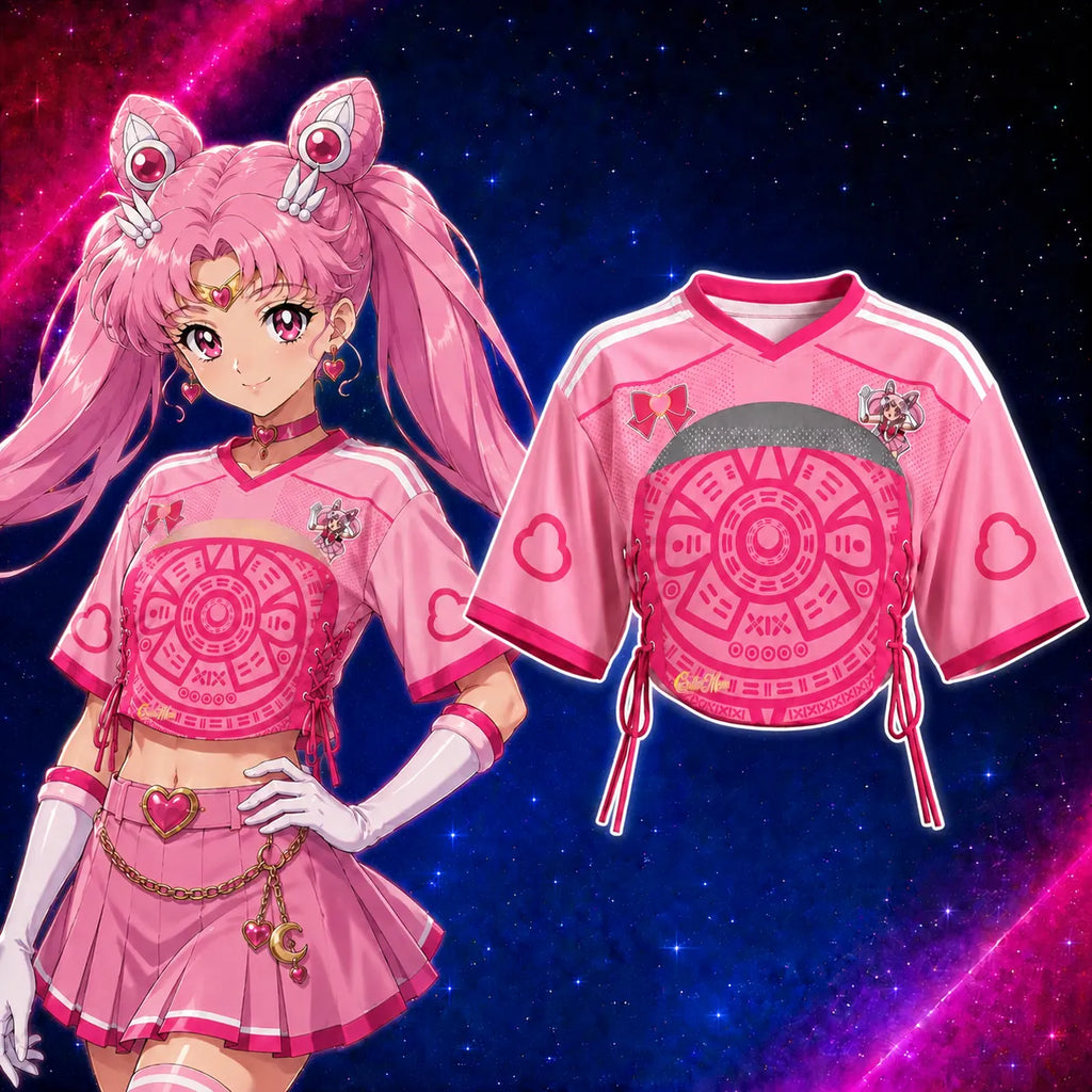 “Sailor Moon” Mesh Short-Sleeve Tube Top Set