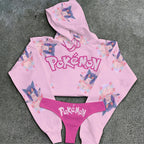 Pokémon Women's Cropped Hoodie & Thong Sets