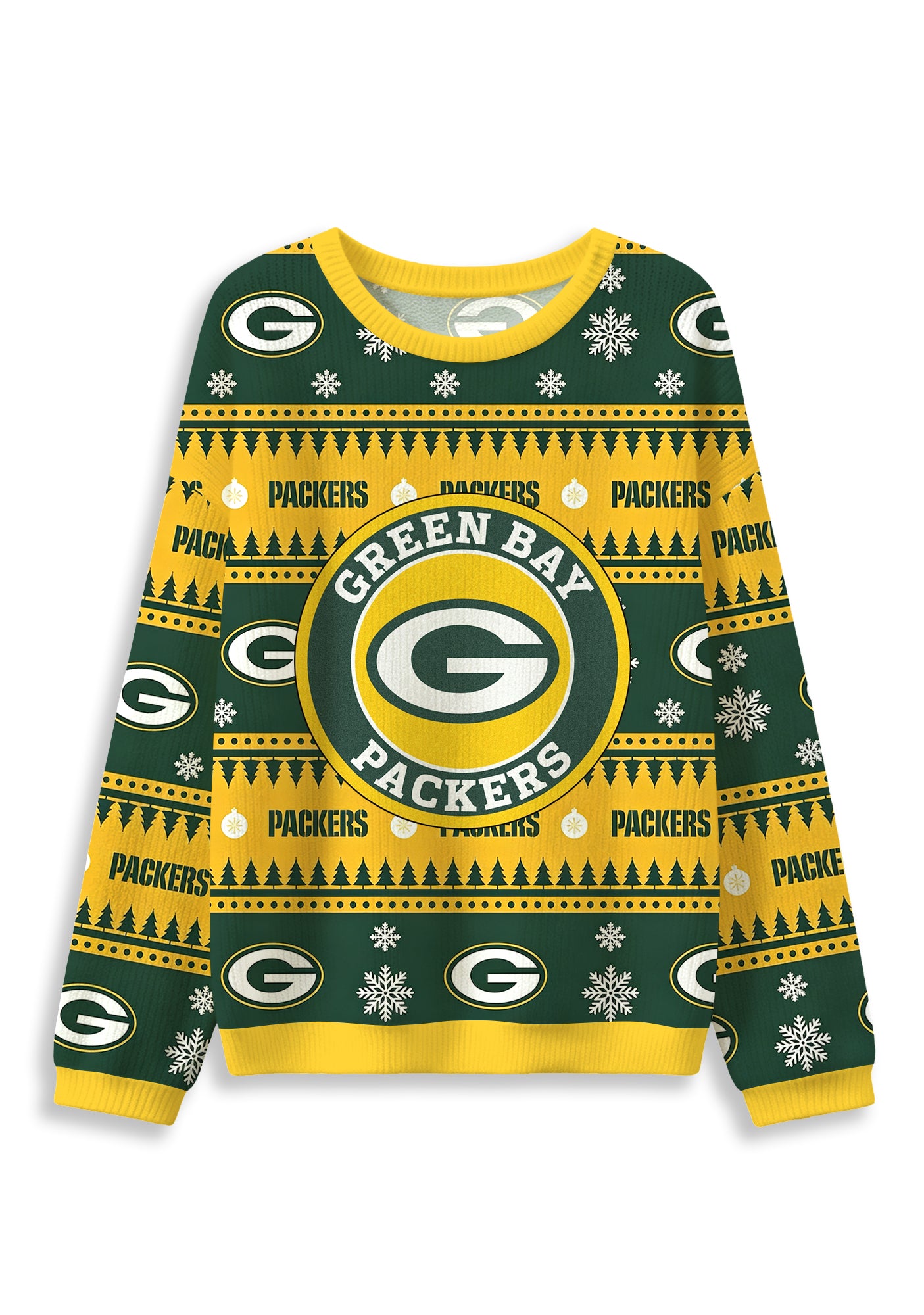 Green Bay Packers Ugly Christmas Football Fan Sweatshirt Secondary image